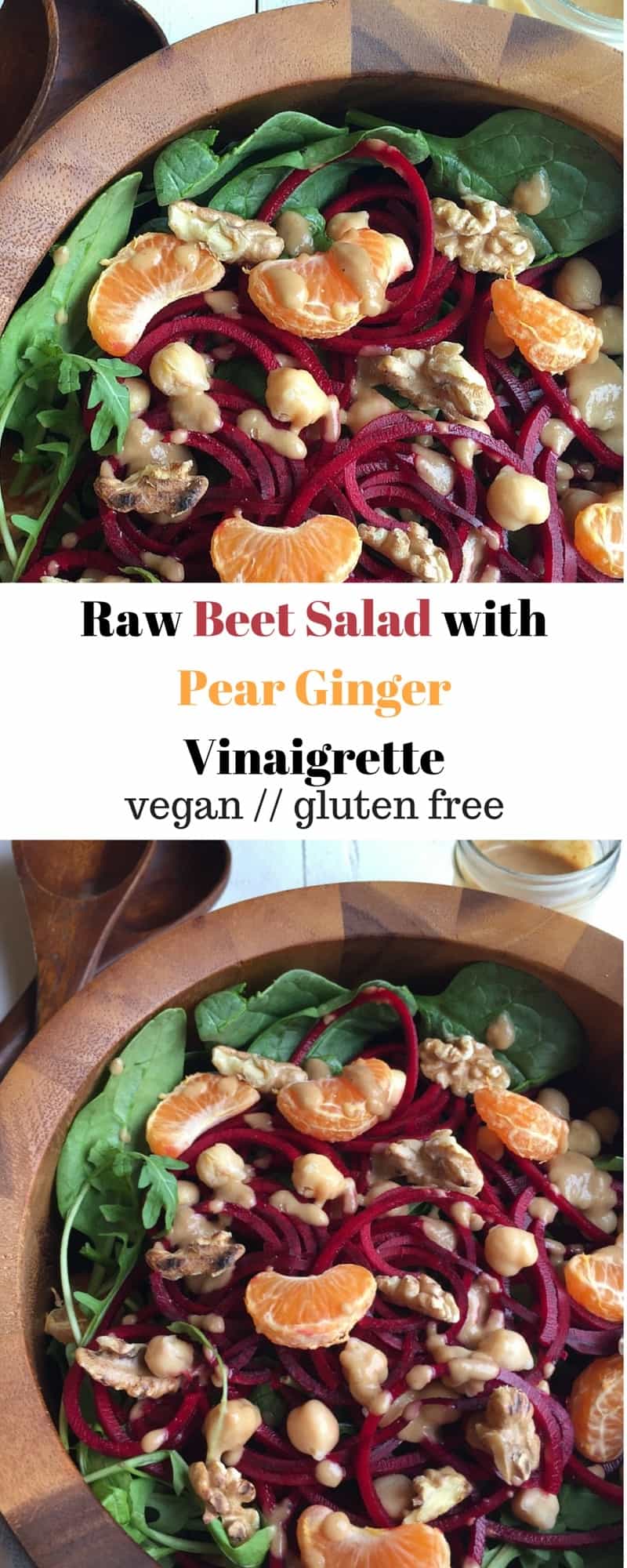 Raw Beet Salad with Pear Ginger Vinaigrette