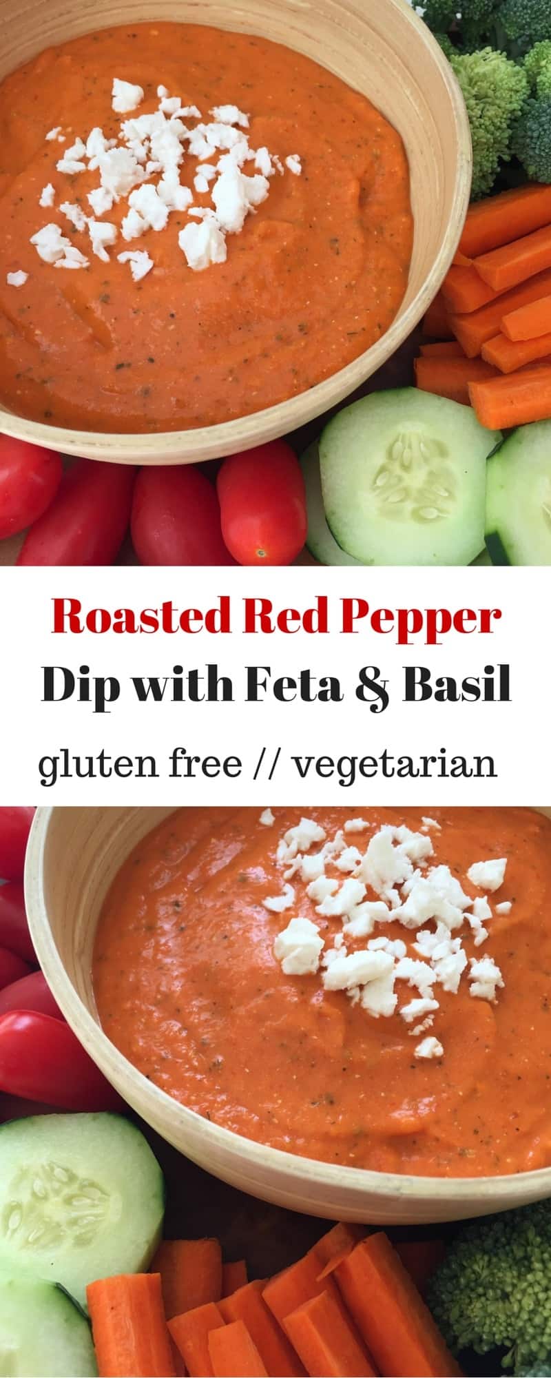Roasted Red Pepper Dip with Feta & Basil