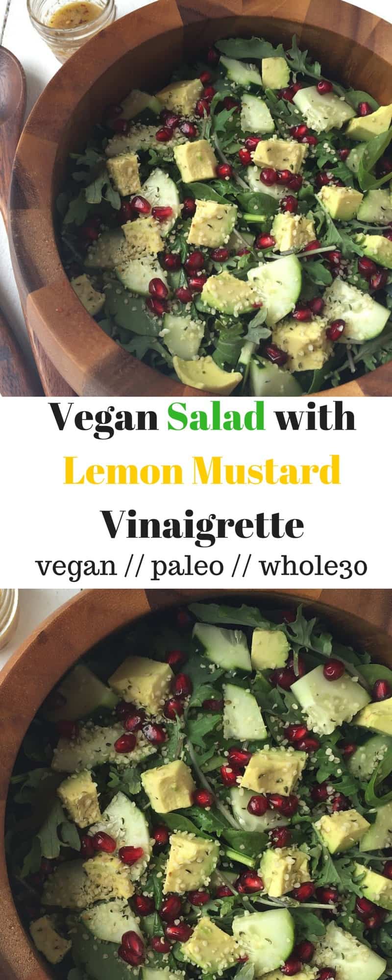 Easy Vegan Holiday Salad with Lemon Mustard Vinaigrette