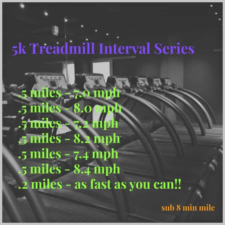5k Treadmill Interval Series (sub 8 min mile)