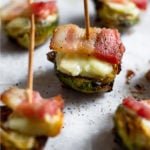 Crispy Brussel Sprouts with Bacon and Cheese Pinterest image