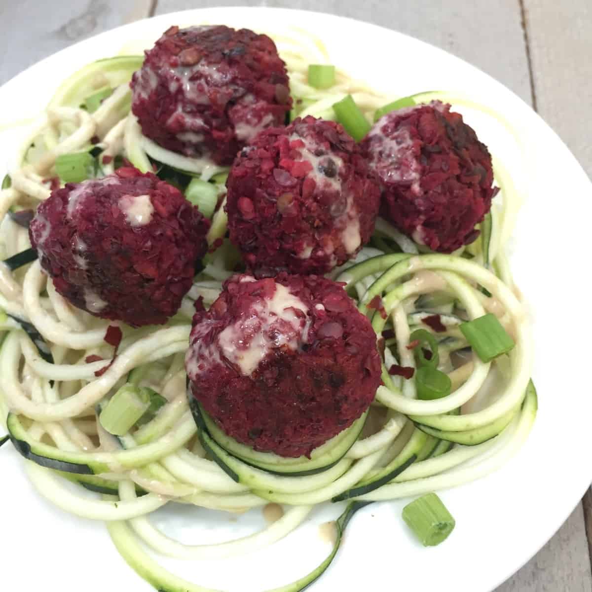 Beet, Lentil, & Ginger Meatballs