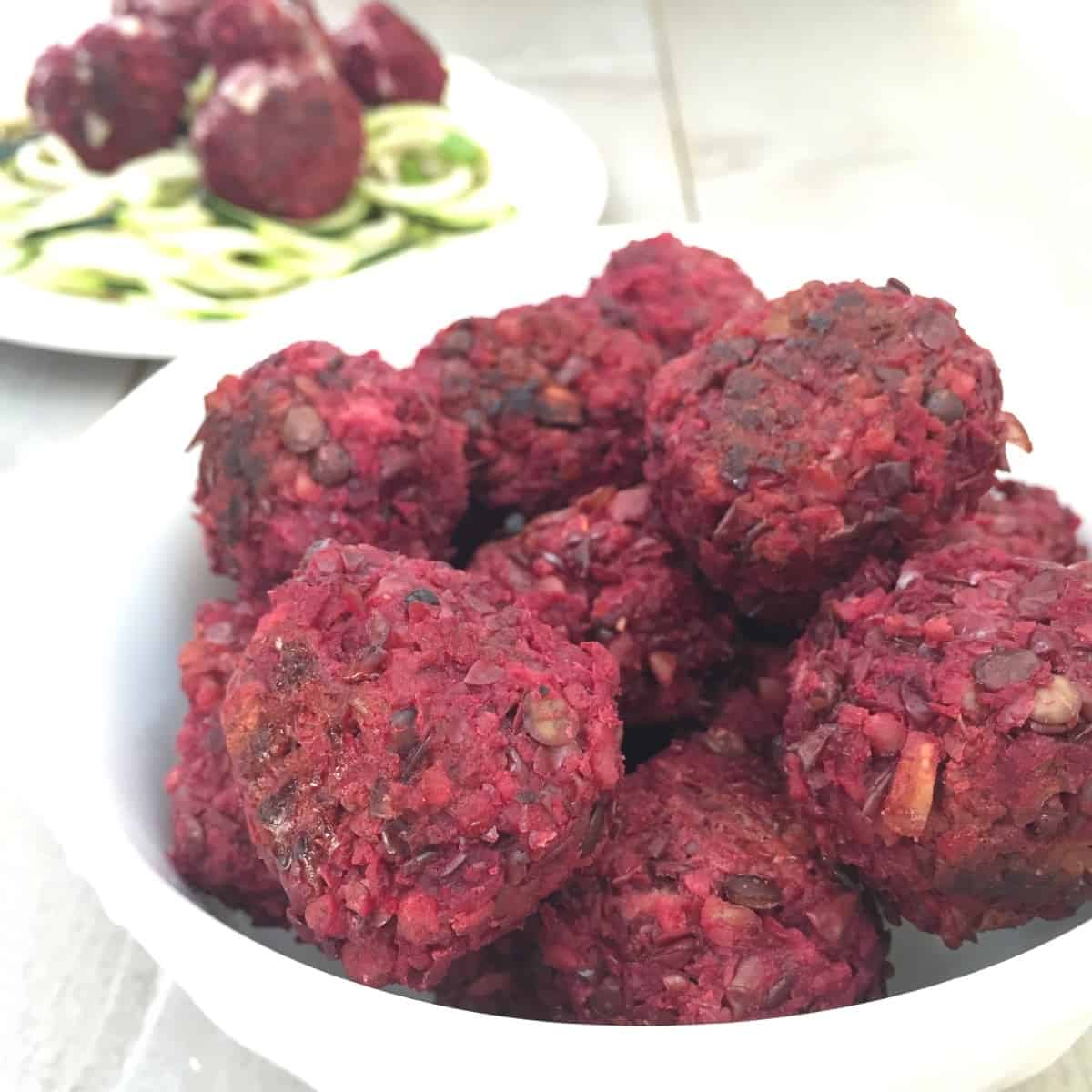 Beet, Lentil, & Ginger Meatballs