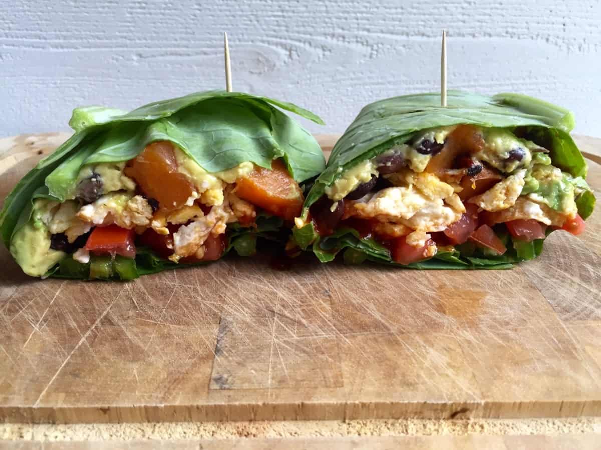 Breakfast Burrito Collard Wrap