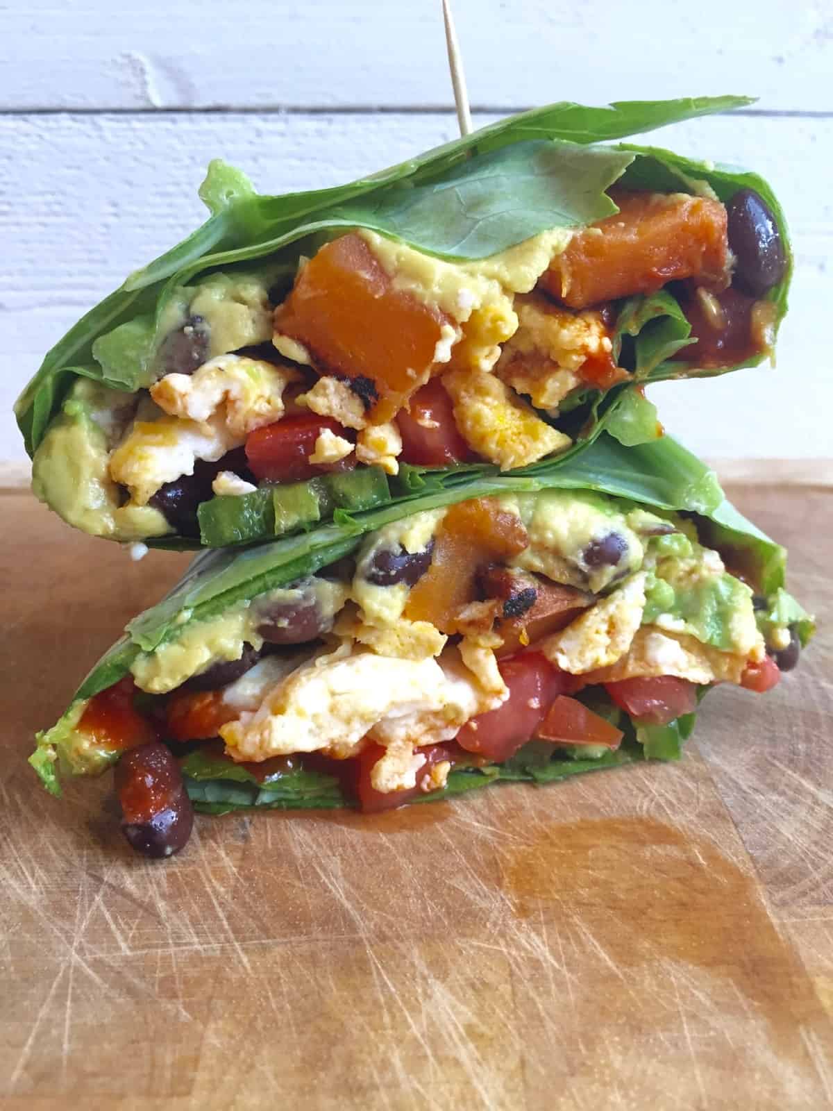 Breakfast Burrito Collard Wrap