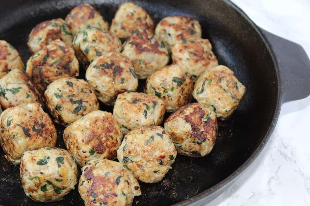 Spinach & Artichoke Chicken Meatballs