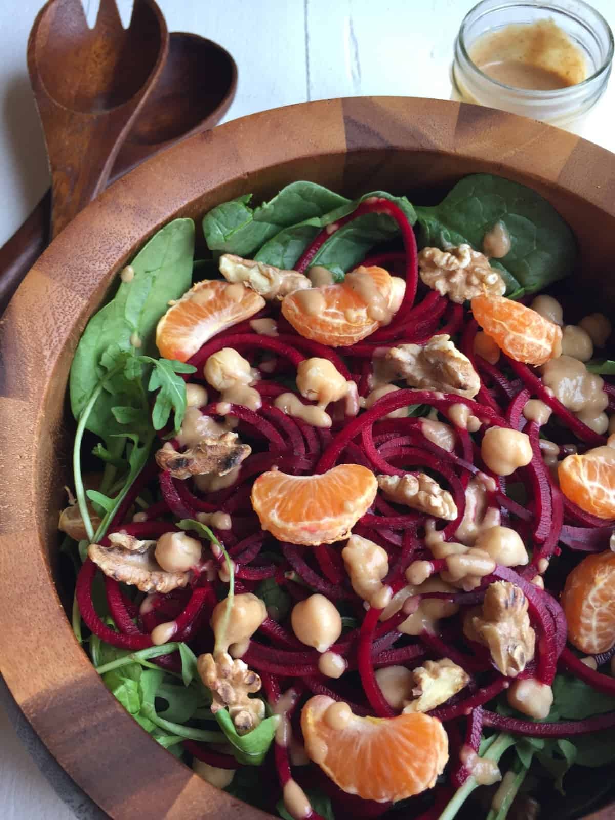 Raw Beet Salad with Pear Ginger Vinaigrette