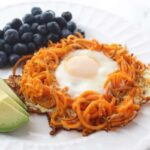 Spiralized Sweet Potato Egg in a Hole