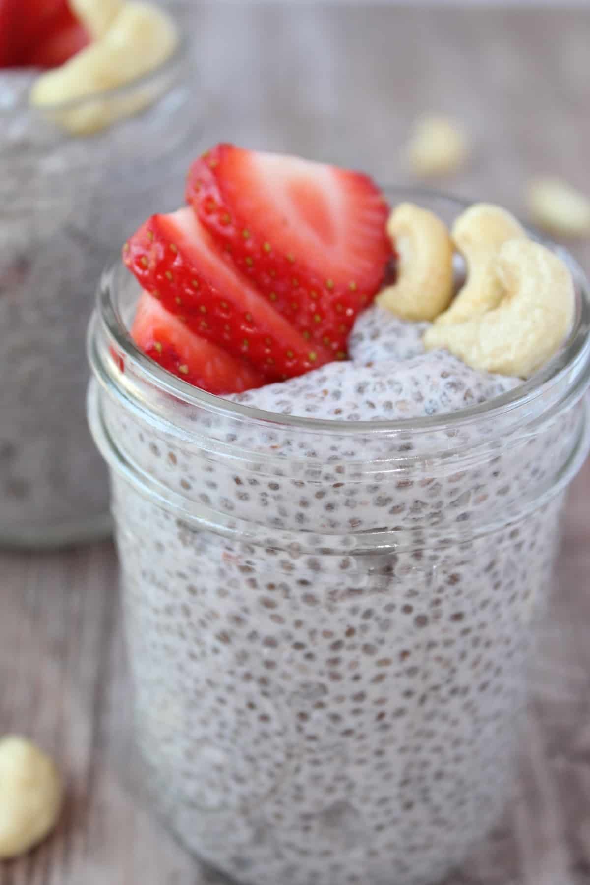Strawberry Cashew Chia Pudding