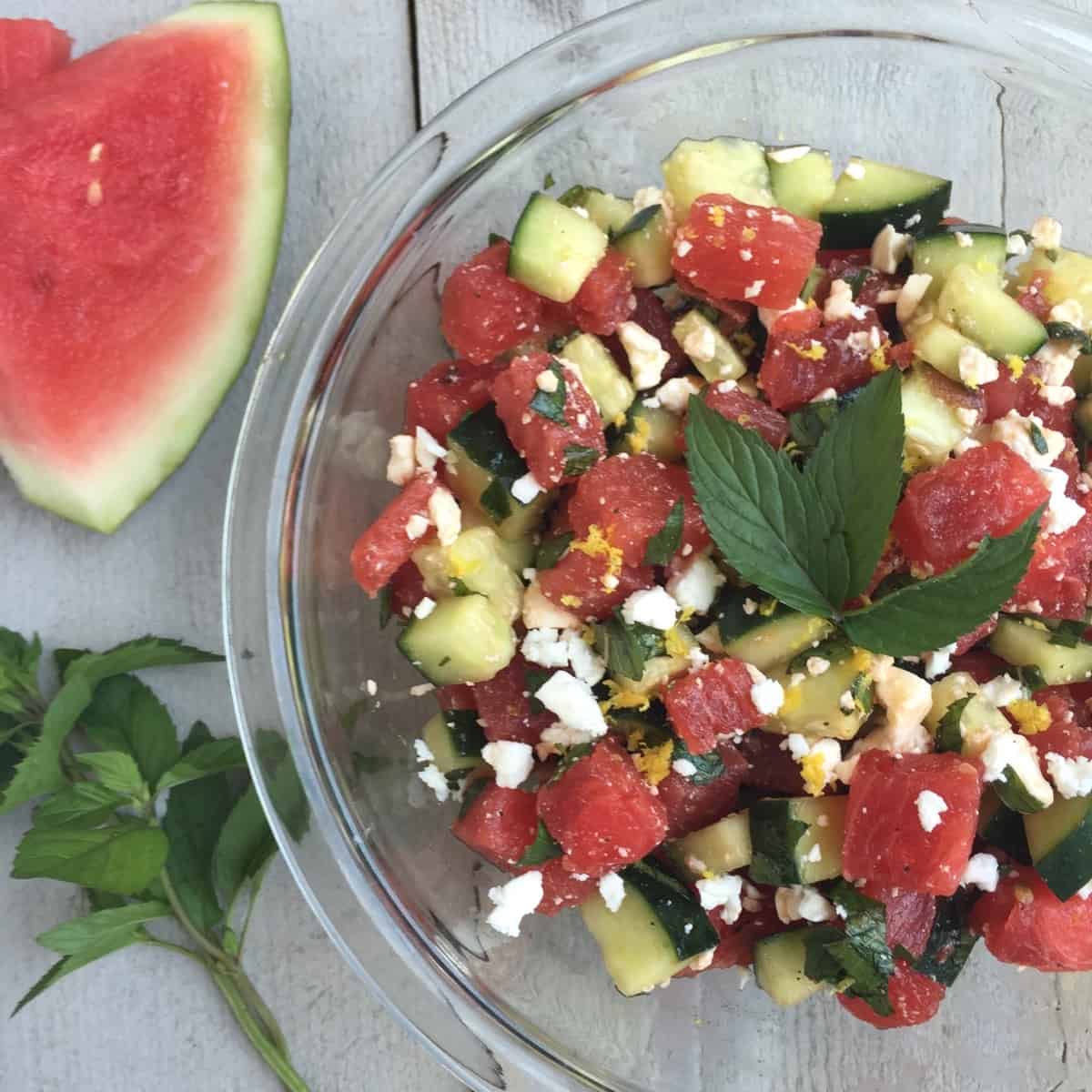 Watermelon Salad with Feta & Mint