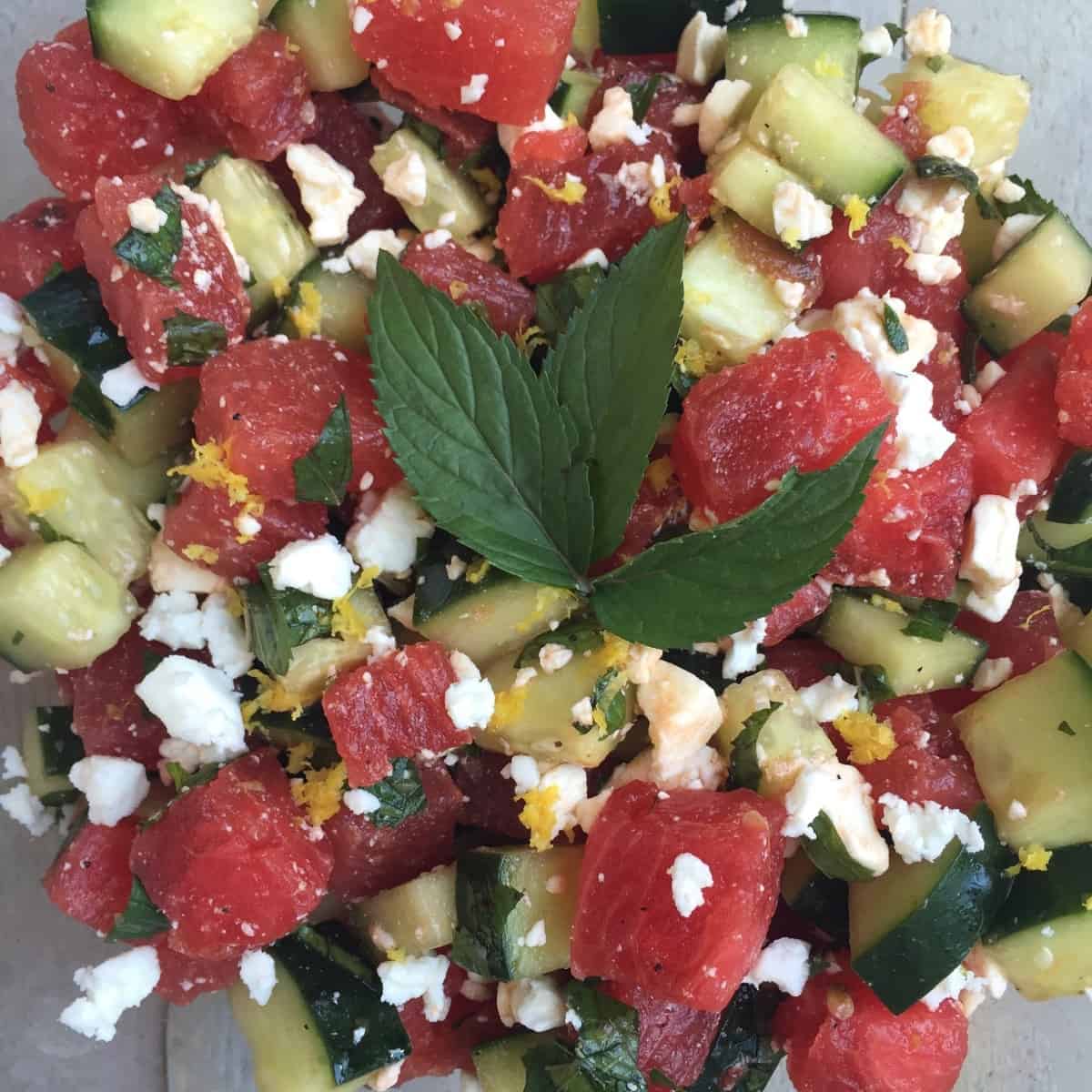 Watermelon Salad with Feta & Mint