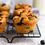 Sweet Potato Blueberry Protein Muffins Pinterest image