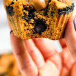 Sweet Potato Blueberry Protein Muffins Pinterest image