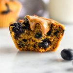 Sweet Potato Blueberry Protein Muffins Pinterest image