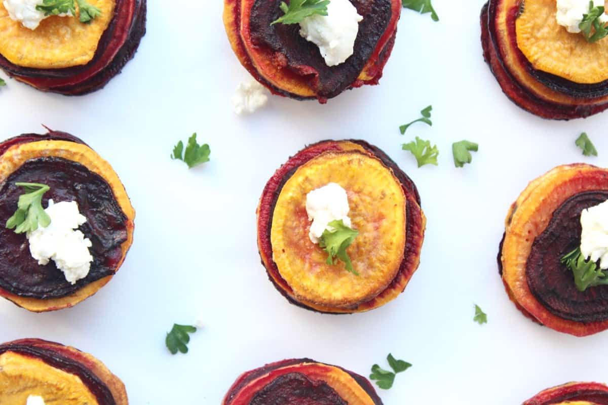 Roasted Sweet Potato & Beet Stacks