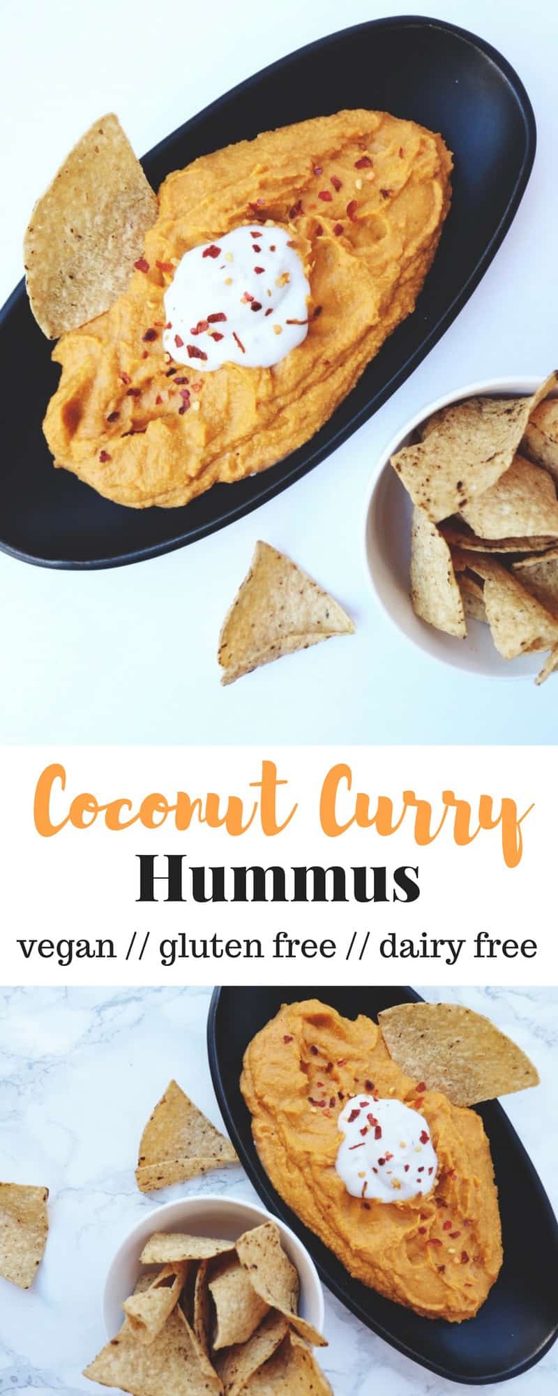 An upgraded version of you favorite dip, this Coconut Curry Hummus is a little spicy and sweet and makes for a delicious creamy, dairy free, and vegan hummus - Eat the Gains