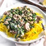 Turkey Kale Spaghetti Squash Boats Pinterest image