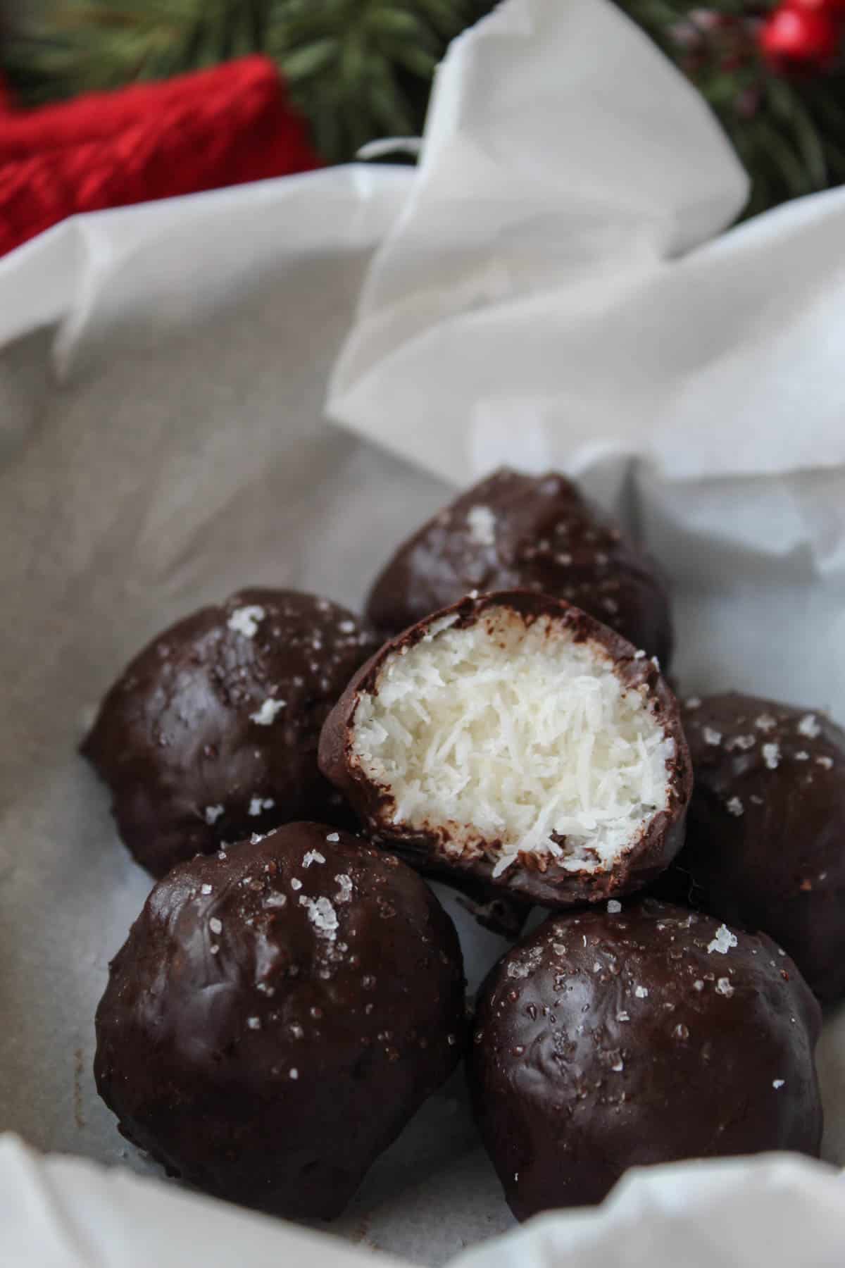 Chocolate Covered Peppermint Macaroons
