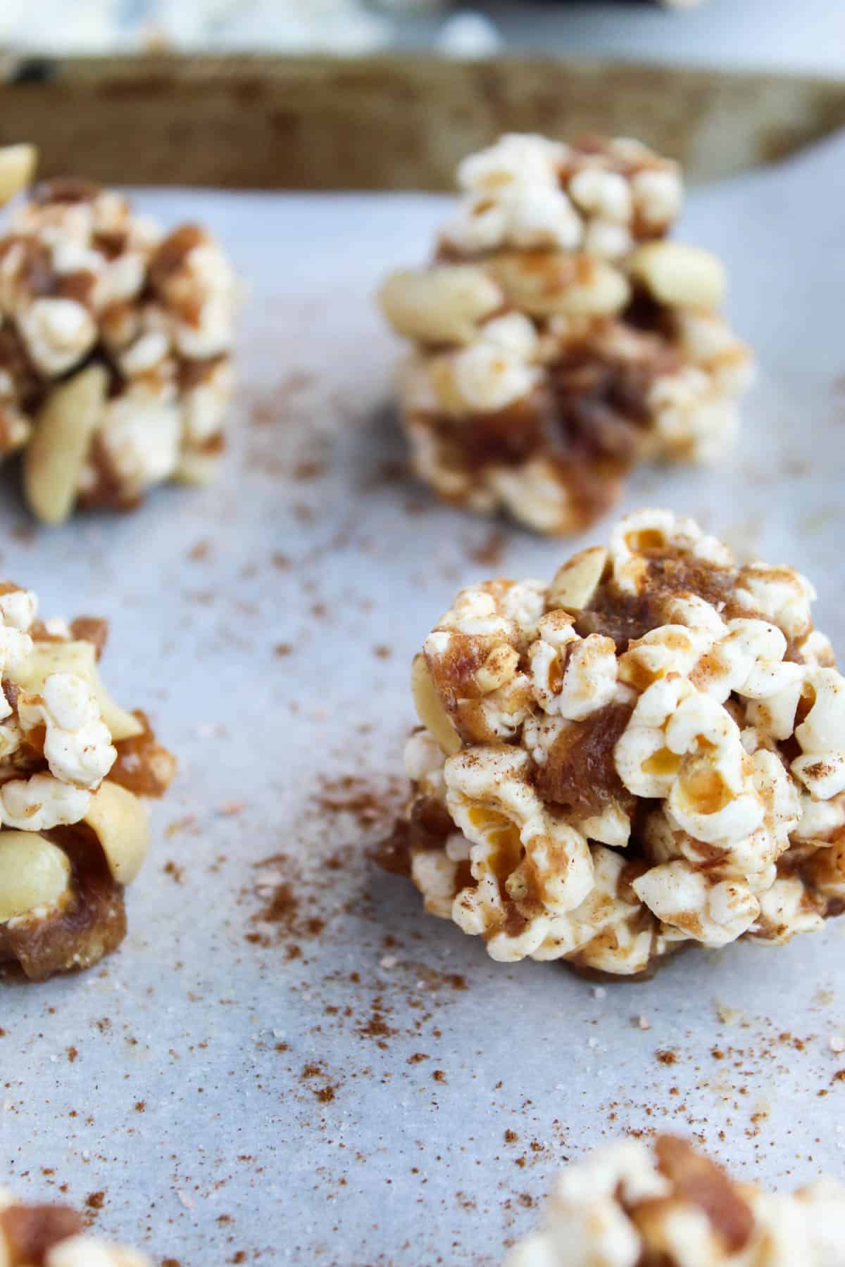No Bake Peanut Butter Caramel Popcorn Balls