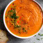 Roasted Red Pepper & Squash Soup Pinterest image
