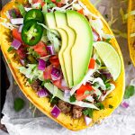 Taco Spaghetti Squash Boats Pinterest image