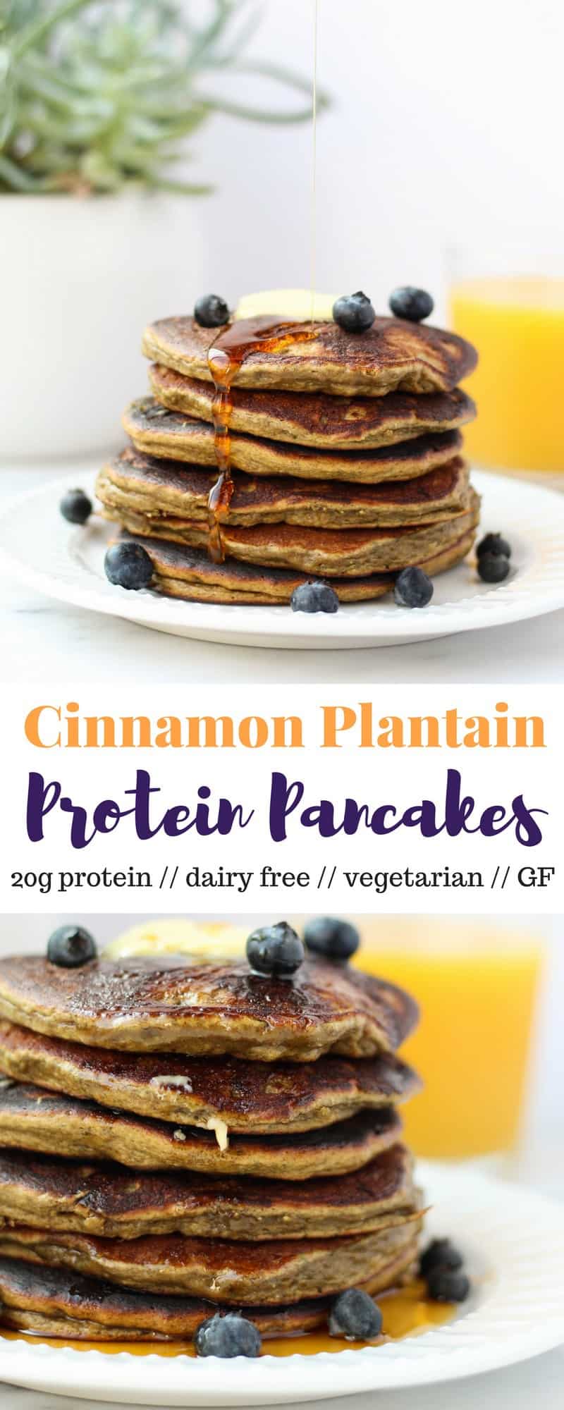 These Cinnamon Plantain Protein Pancakes are packed with healthy fats, protein, and carbs making them a perfect post-workout meal! - Eat the Gains