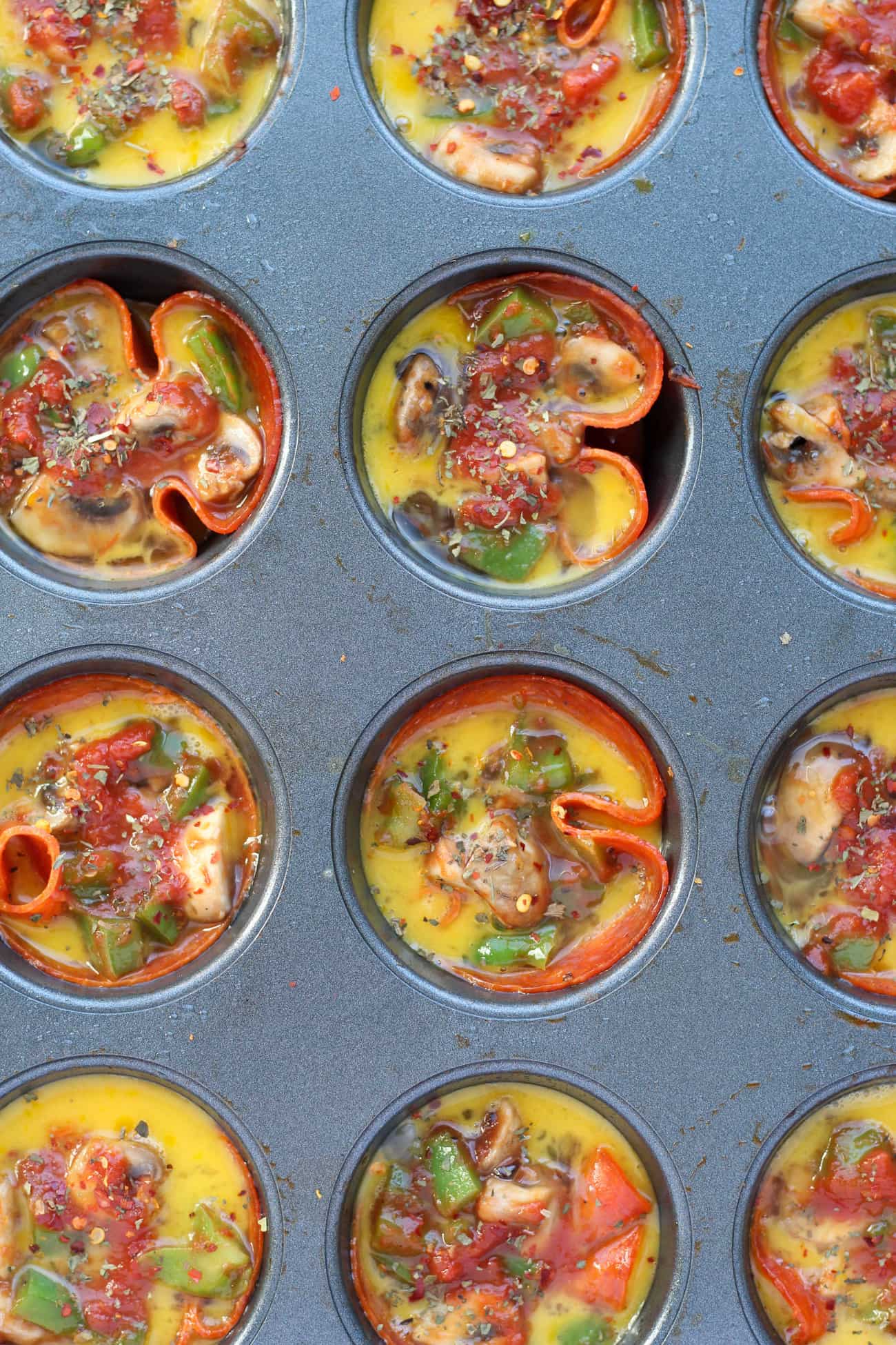 Pepperoni Pizza Egg Cups