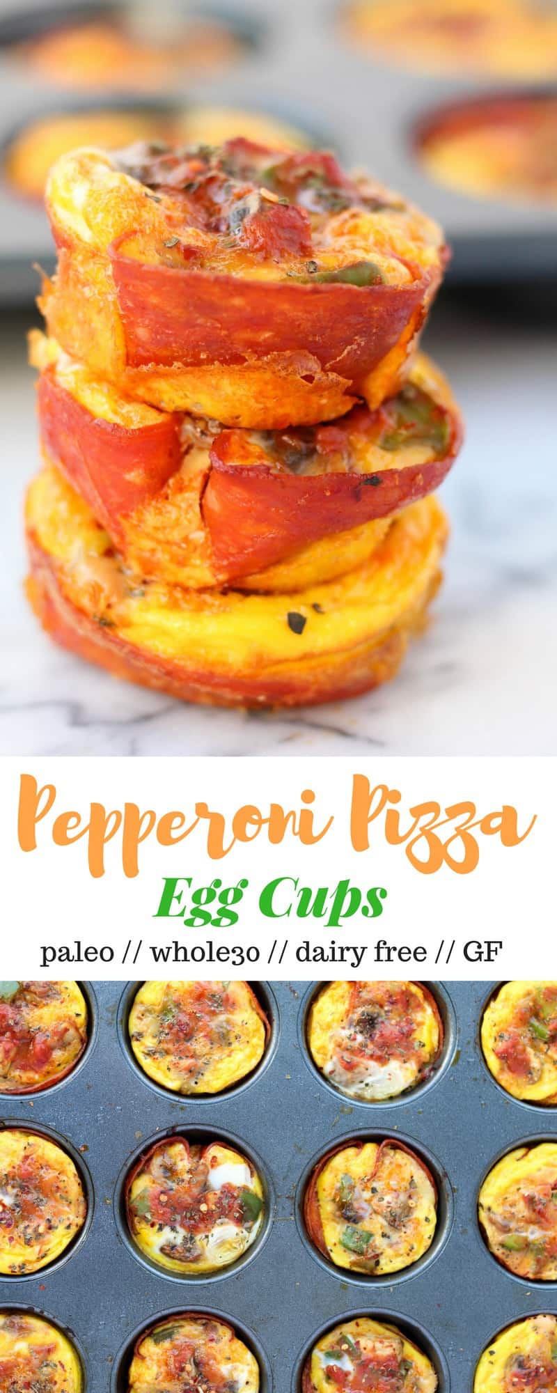 Pepperoni Pizza Egg Cups take the flavors of pizza and make it into a paleo and Whole30 approved breakfast, great for meal prep or breakfast on the go! - Eat the Gains