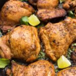 An easy and flavorful protein, these Ginger Lime Chicken Thighs will make the perfect accompaniment to any meal - gluten free, dairy free, paleo, & Whole30 approved! - Eat the Gains