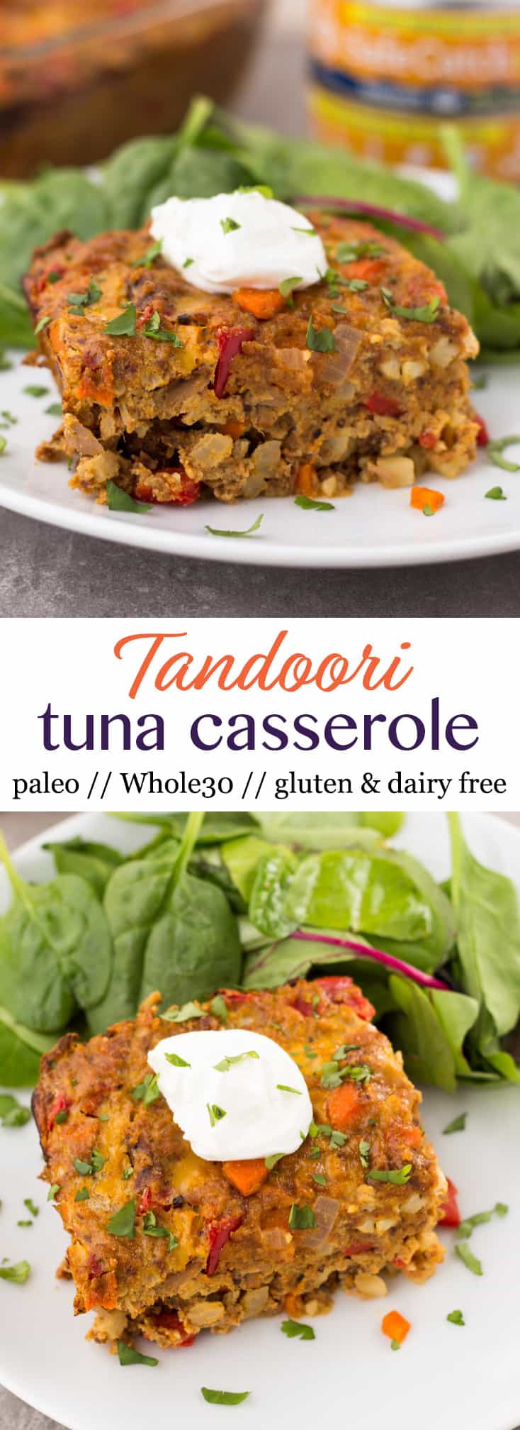This Tandoori Tuna Casserole packs the flavor and makes an easy and healthy weeknight or meal prep dish that is gluten free, paleo, and Whole30 approved! - Eat the Gains