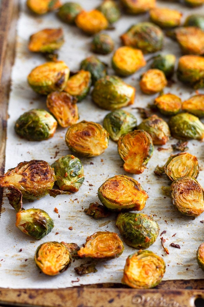 Baking sheet lined with parchment paper