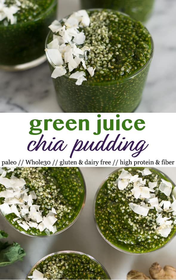 Pinterst image green juice chia pudding