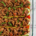 Whole30 Italian Beef Zucchini Boats Pinterest image