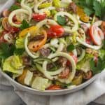Paleo BLT Zucchini Noodle Pasta Salad Pinterest Image