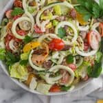 Paleo BLT Zucchini Noodle Pasta Salad Pinterest Image