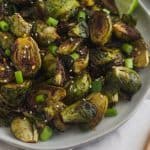 Miso Glazed Brussels Sprouts Pinterest image