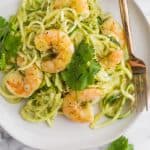 Whole30 Tomatillo Salsa Shrimp Zucchini Noodles Pinterest Image