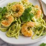 Whole30 Tomatillo Salsa Shrimp Zucchini Noodles Pinterest Image