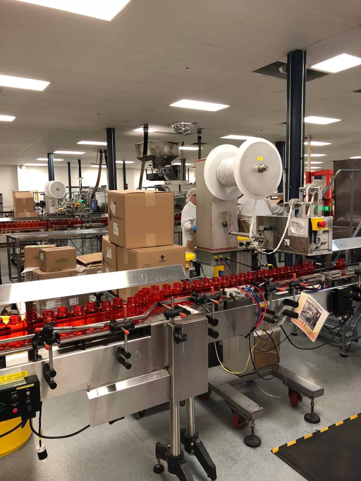 Inside the factory of a natural foods company