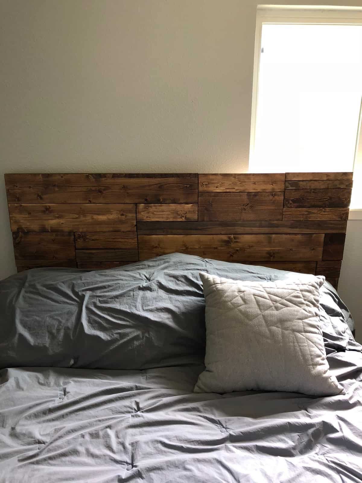 DIY homemade wooden headboard