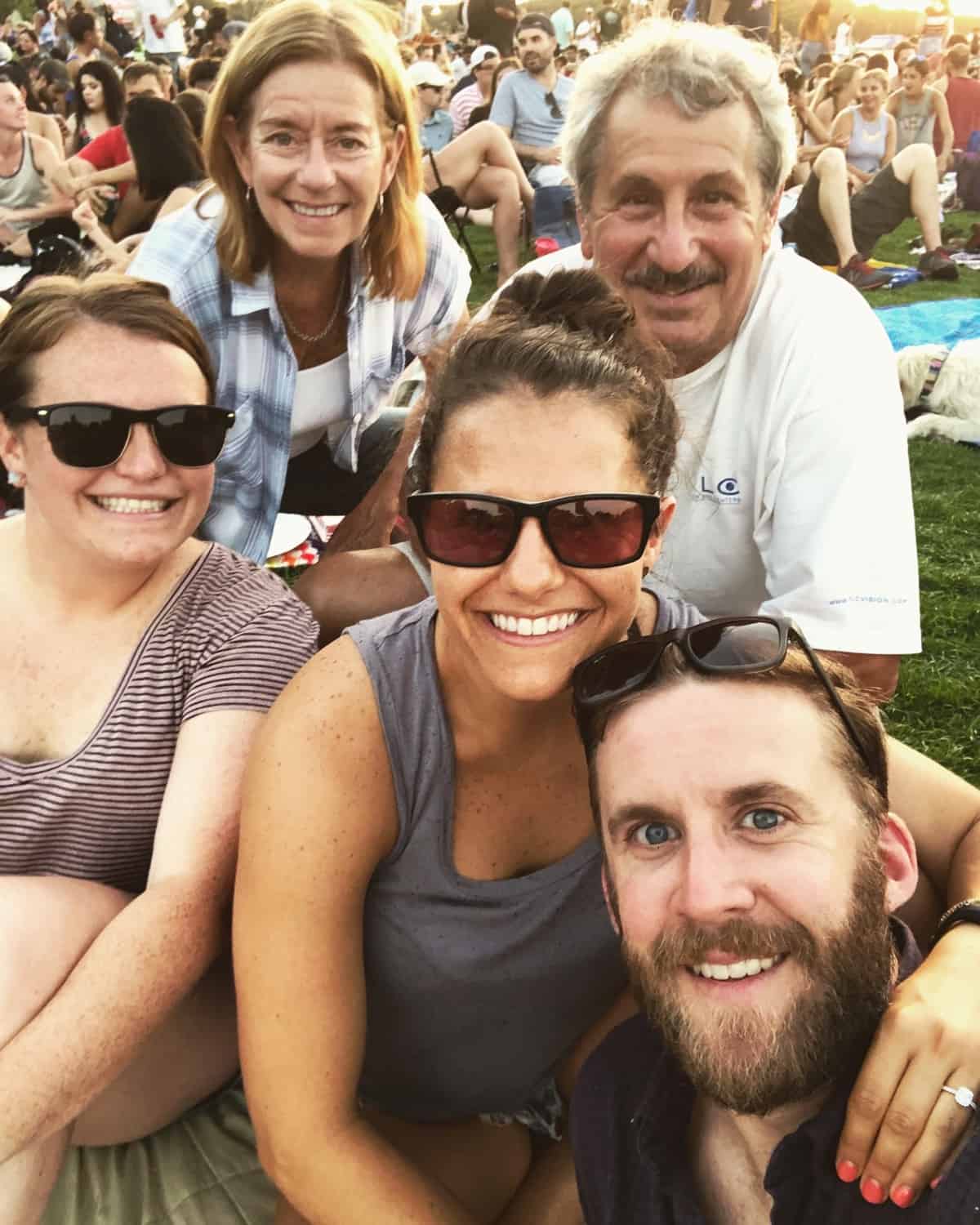 Family outside at Blues on the Green in Austin, TX