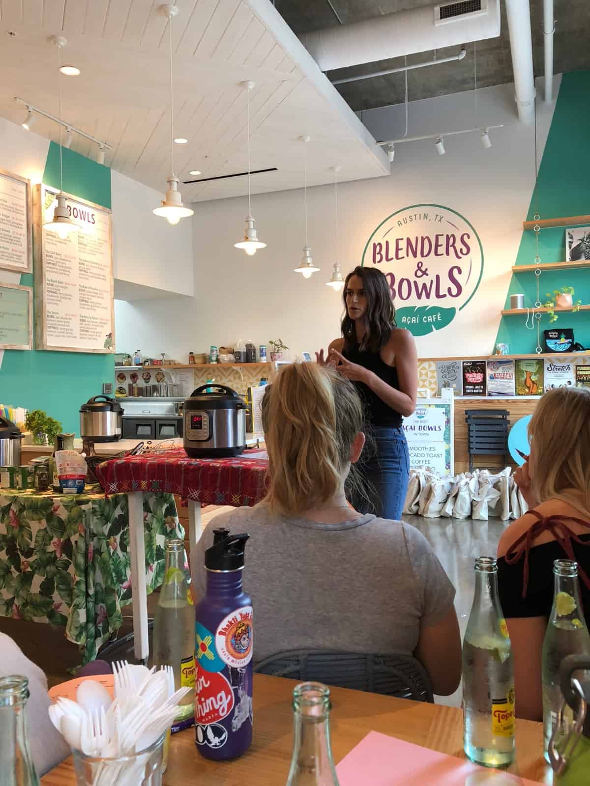 Girl hosting an Instant Pot cooking class