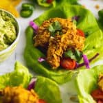 Paleo Plantain Crusted Crispy Shrimp Tacos Pinterest image