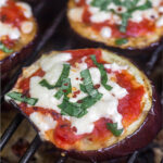 Grilled eggplant pizza Pinterest image