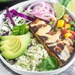 Whole30 Fish Taco Bowls Pinterest image