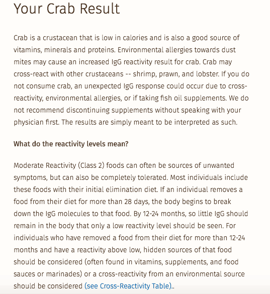 Breakdown of crab and why it can be a reactive food