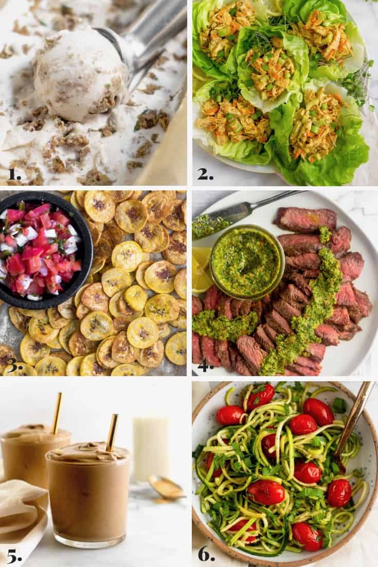 Collage of all the recipes made on Eat the Gains in August