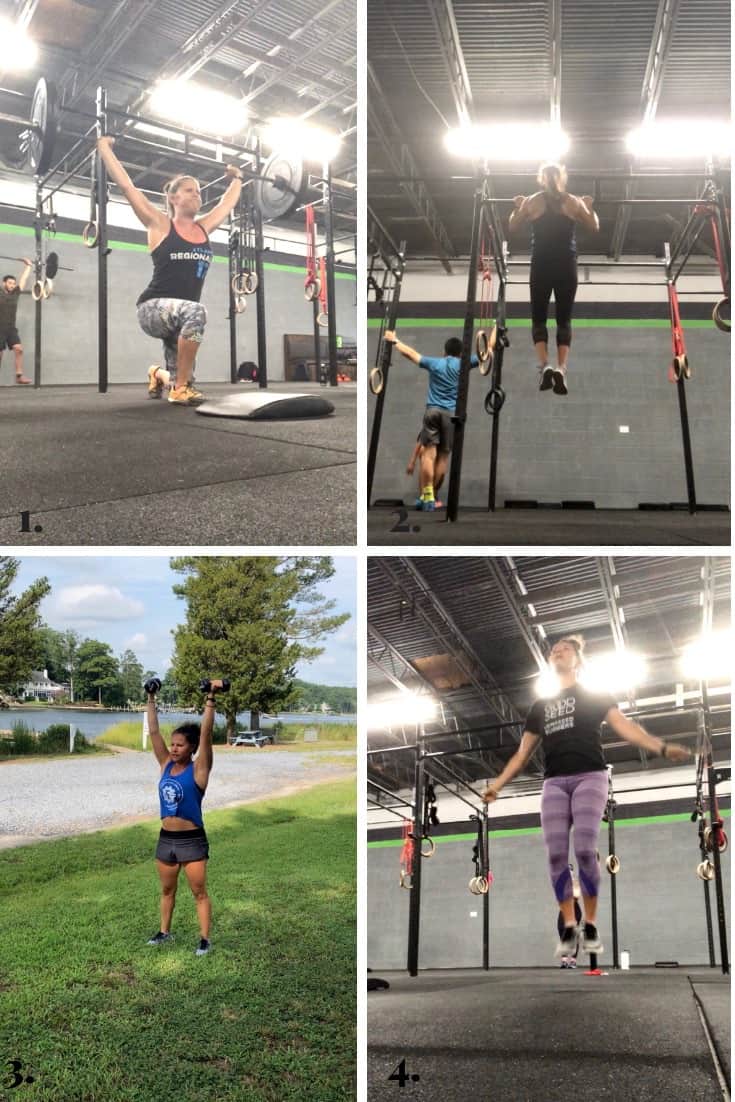 Collage of all the workouts I did on Eat the Gains in August