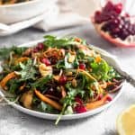 Kale Salad with Butternut Squash & Pomegranates Pinterest image