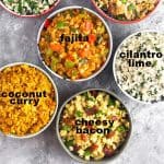 6 Whole30 Cauliflower Rice Recipes (Paleo) Pinterest text